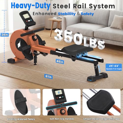 Foldable Magnetic Rowing Machine with 16 Resistance Levels & App Connectivity