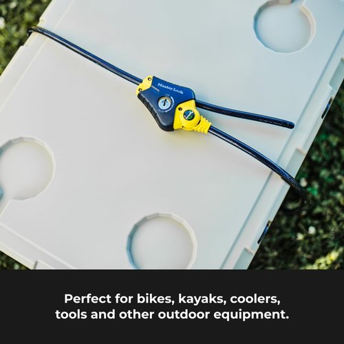 Master Lock Python Cable Lock - 6 Ft Black & Yellow Outdoor Security Lock for Bikes & Equipment