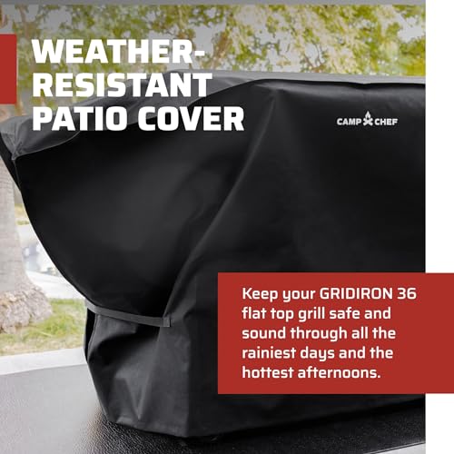 Camp Chef Gridiron 36 Patio Grill Cover - Heavy Duty Weather-Resistant Black