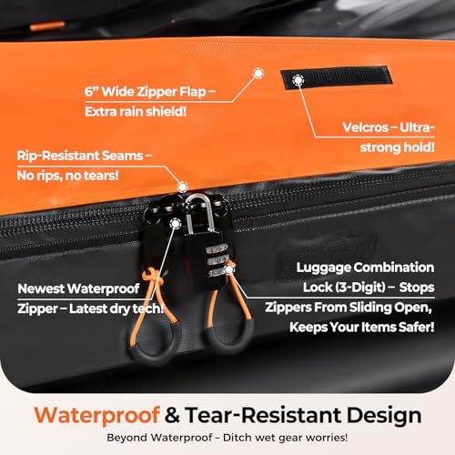 Truckiipa Black Car Rooftop Cargo Carrier Bag 20 Cubic Feet Waterproof Soft Shell