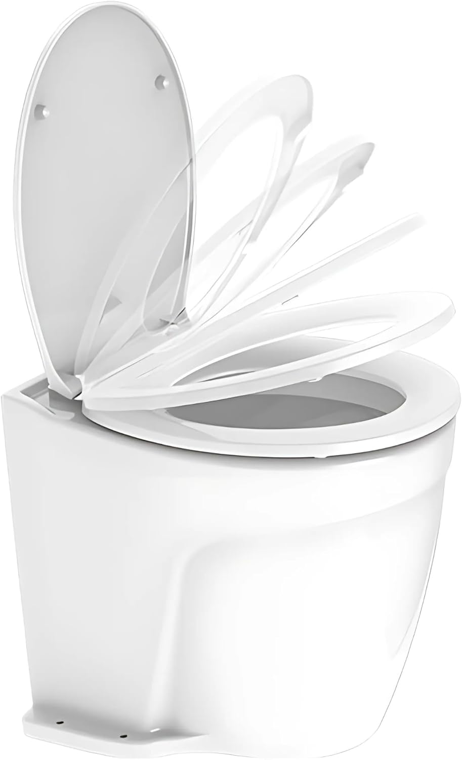 SEAFLO 12V Deluxe Electric Marine Toilet - Ceramic Bowl with Soft Close Seat & Built-In Macerator | Quiet Freshwater Flush, 4-Year Warranty
