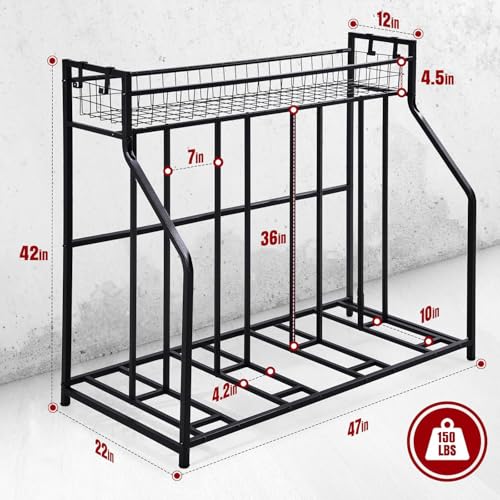4 Bike Floor Stand Rack for Garage Indoor & Outdoor Bicycle Storage