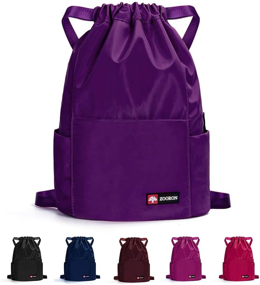 ZOORON Waterproof Gym Backpack - Versatile Drawstring Design for Men & Women | Mini Travel Daypack