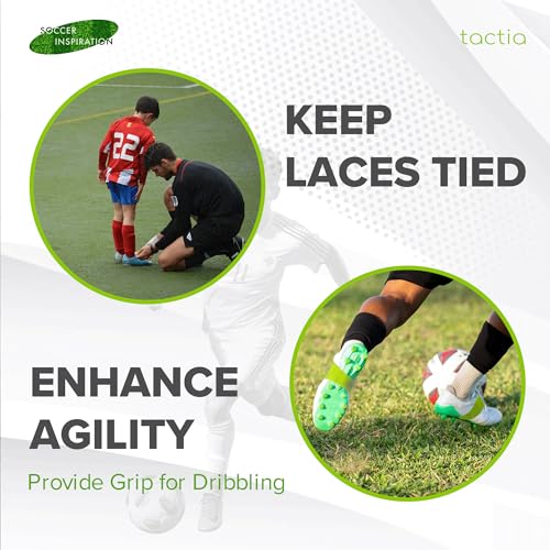 Soccer Lace Bands for Youth & Kids - Black, Keeps Laces Tied - 1 Pair