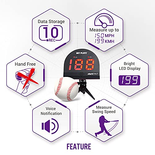 TGU Baseball Radar Gun Hands-Free Speed Sensor for Pitch & Bat Training