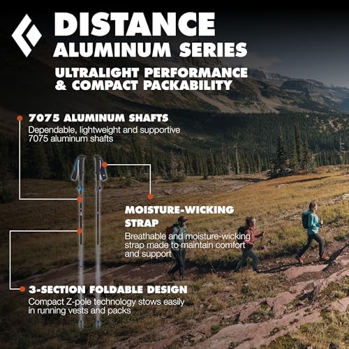 Black Diamond Distance Z Trekking Poles - Pewter Aluminum Foldable 110-125 cm