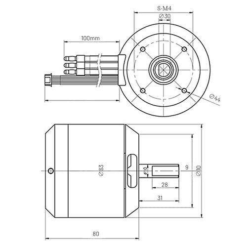 Glomora 12V 120KV Brushless Outrunner Motor - 3280W High Power, Low Noise Efficient Heat Dissipation for Electric Scooters
