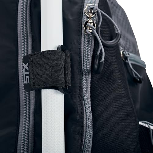 STX Sidewinder Lacrosse Backpack Black/Red with Stick Strap & Compartments