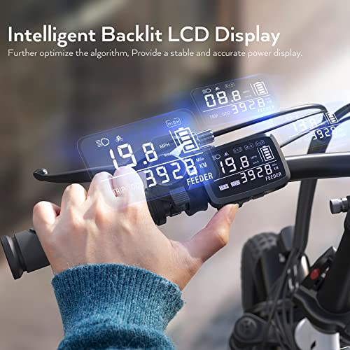 Electric Foldable Fat Tire E-Bike - 16-Inch, 500W Motor, Portable Commuter Bike - Blue-White 16