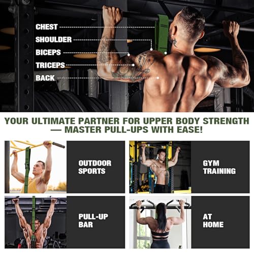 Pull Up Assistance Resistance Bands Set - Army Green, 220 lbs Support