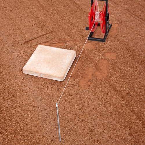 PullCrease Red Deluxe Baseball & Soccer Field Line Winder Kit with 500ft Nylon Line