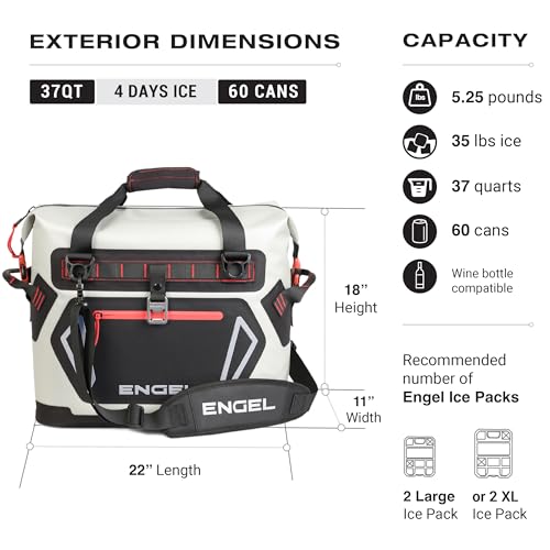 Engel HD30 32 Qt Soft-Sided Cooler Bag Dark Gray/Seafoam - Insulated Outdoor Tote