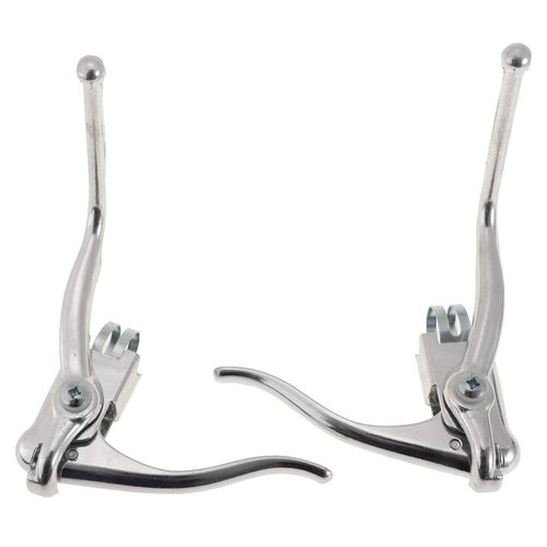 Bike Double Brake Levers Aluminum Alloy Road Bicycle Handbrakes Silver, SCB001-SL