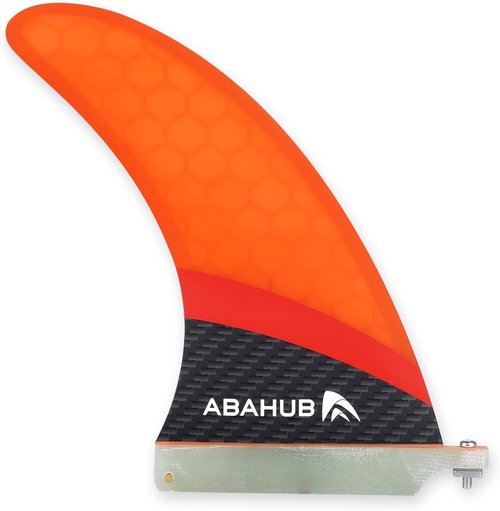 Abahub 8'' SUP Replacement Fin - Fiberglass Reinforced Center Fin with No Tool Screw | Black/Blue/White