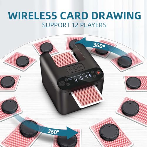 Black Automatic Card Dealer Machine for Poker UNO Bridge Blackjack - USB Rechargeable