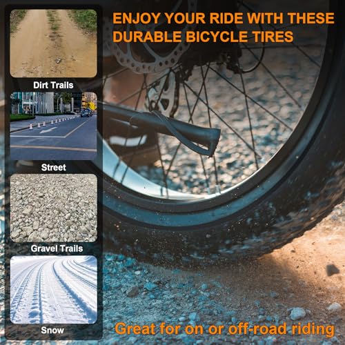 RUHUO 2-Pack 26x4.0 Fat Bike Tires & Tubes Set - Black, Off-Road & E-Bike