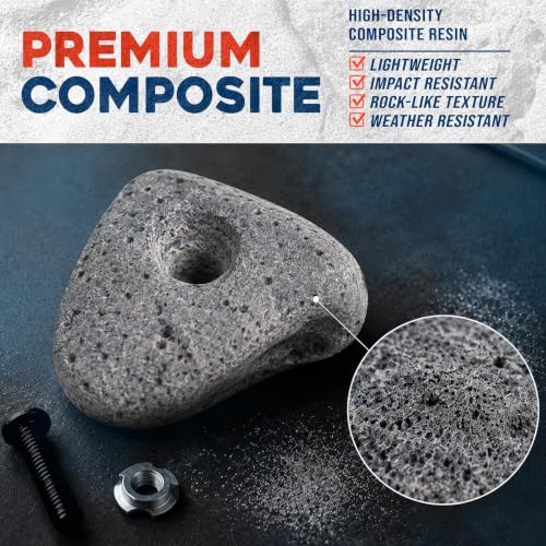 10 pcs Natural Gray Rock Climbing Holds Set for Indoor & Outdoor Walls - Made in USA