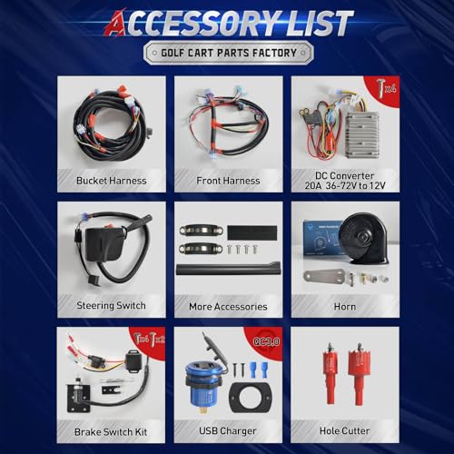 Golf Cart LED Headlight and Taillight Kit for Club Car Tempo