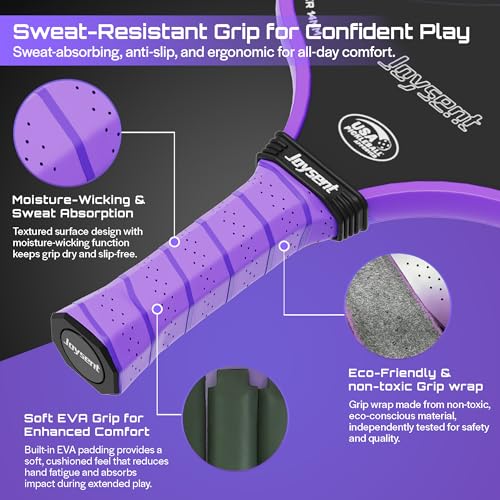 Purple Pickleball Paddles Set of 2 USAPA Approved Carbon Fiber Lightweight Rackets with 4 Balls and Bag