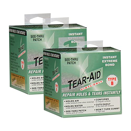 Tear-Aid Vinyl Repair Patch Kit 3" x 5' Roll (Pack of 2) Clear - Waterproof