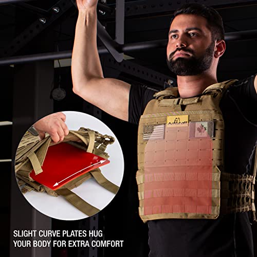 AmStaff Fitness 11LB Ergonomic Steel Weight Plate for Tactical Vests, Curved Design