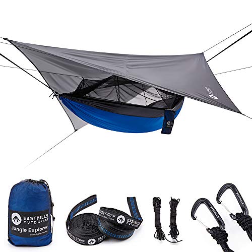 Easthills Outdoors Double Camping Hammock with Bug Net & Tarp - Blue 701