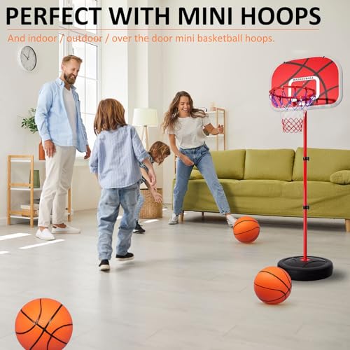 Orange Mini Basketball Balls Set - 5 Inch Bulk Pack with Pump