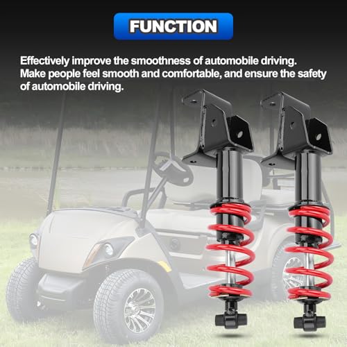 AUTOBABA Red Front Shock Absorbers with Springs for Yamaha G29 Golf Cart