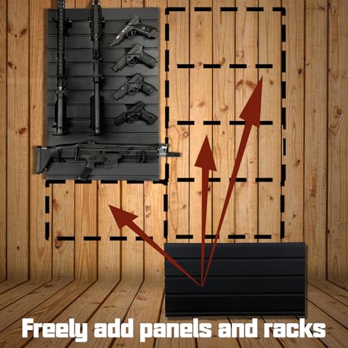 Black Wall-Mounted Gun Rack for Rifles & Pistols - Modular Firearms Organizer