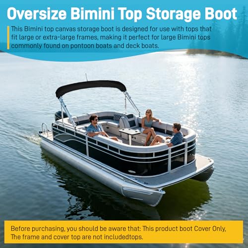 Oversize Marine Bimini Top Storage Cover - Waterproof UV Resistant for Large Vessels