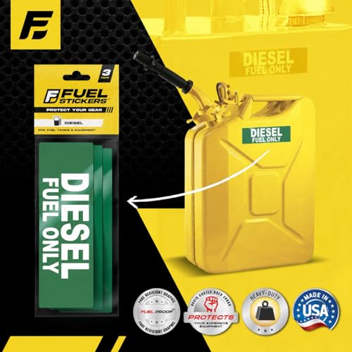 Diesel Fuel Only Sticker - 3 Labels - Weatherproof Heavy Equipment Labels - Variation of Diesel / 3 Labels