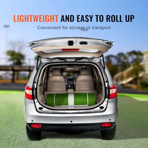Green 10x3ft Softball & Baseball Pitching Mat with Rubber Mound - Indoor Outdoor Training
