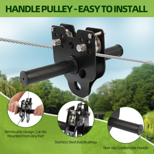 OLenyer 100FT Backyard Zipline Kit for Kids & Adults - Safe & Durable