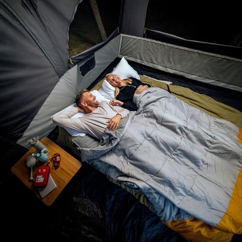 Insulated Camping Sleeping Bag - 50°F Double Adult Warmth