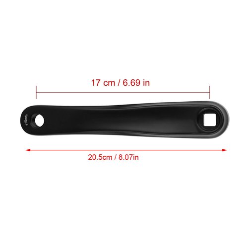 Leapiture 170mm Bikes Crank Arm Bikes Left Crank Bikes Crankset Bikes Crankset Arm Crank Arm Replacement Bikes Pedal Arm for City Bikes Folding Bikes Road Bikes Exercise Bikes (Square Black)