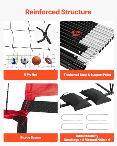 Adjustable Height Badminton and Volleyball Net Set for Outdoors, Portable with Carrying Bag