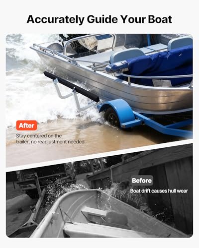VEVOR 60-Inch Adjustable Boat Trailer Guide Poles with π Shape - Heavy-Duty Steel, Galvanized, Non-Slip Pads, 2-Pack for Ski, Fishing & Sailboats