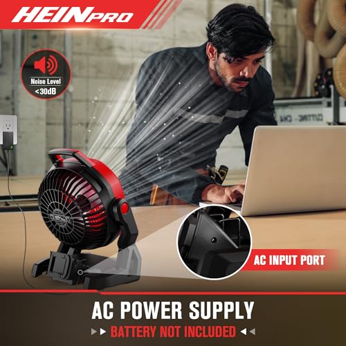 HEINPRO Battery Powered Fan for Milwaukee M18 18V Cordless Jobsite Cooling