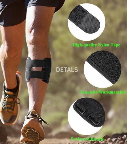 Calf Brace with Shin Splint Support Black - Compression Wrap for Pain Relief