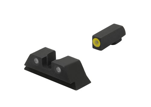 Meprolight Hyper-Bright Taurus G3 C Pistol Sight Set, Yellow Ring/Green, Fixed Sight (0465003121)