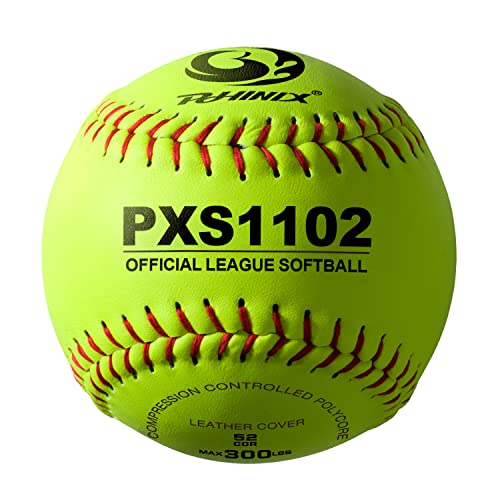 Slow-Pitch Softballs 11 & 12 Inch Set of 12 - Professional Quality Leather
