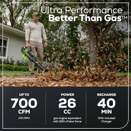 80V Electric Leaf Blower with 700 CFM & 2.5Ah Battery - Axial Blower Variation