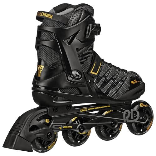 Roller Derby AERIO Q-60 Men's Inline Skates Black/Gold US 10/UK 9 Sporty Recreation