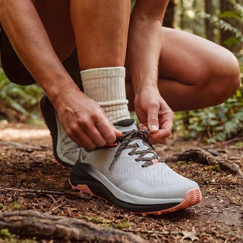 NORTIV 8 Women's Wide Toe Box Trail Running & Walking Shoes - Light Grey Pink, Size 8.5