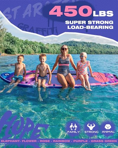 Starcity Rainbow 11'6" x 35" x 6" Inflatable Stand Up Paddle Board - Extra Wide, 450lb Capacity for Stable Lake Paddling, Beginner Friendly
