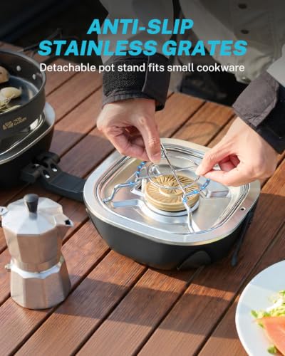 Gonex Black Propane Camping Stove 2-Burner Portable 20,000 BTU for Outdoor Cooking