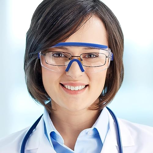 Pink Safety Glasses Over Eyeglasses Anti-Fog Protective Goggles with Adjustable Frame for Men Women - WEYMENG
