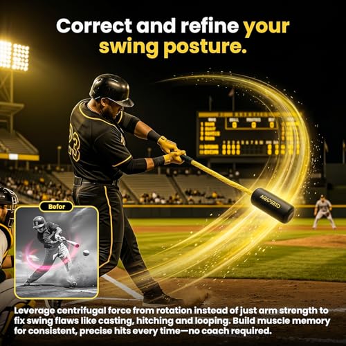 Baseball & Softball Swing Trainer Kit with 8 Practice Balls for All Levels
