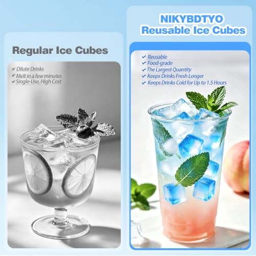 Reusable Plastic Ice Cubes 500-Piece Set - Non-Diluting Drink Chillers for Cocktails & Beverages