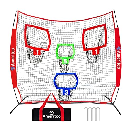 Ameritco 7x7 FT Football Throwing Net with Targets for Accuracy Training